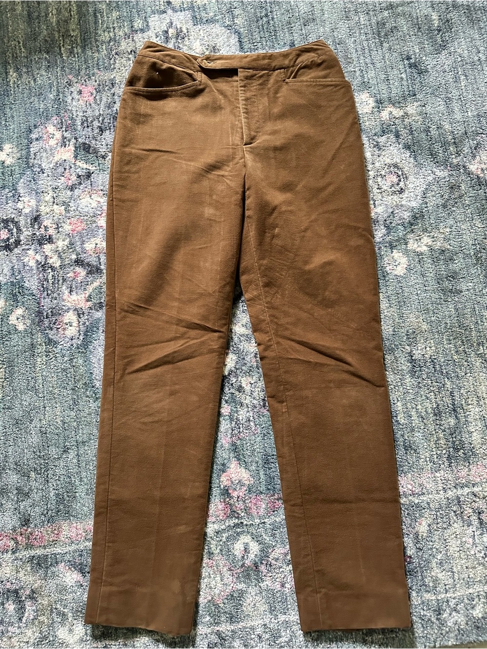 Ralph Lauren Women’s Brown Corduroy Straight-Leg Pants Quiet Luxury Size 4 Chic